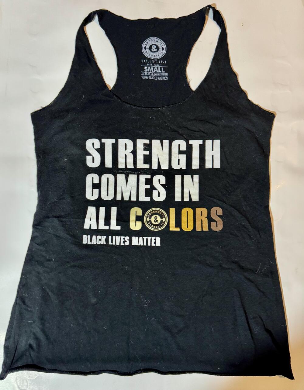 Doughnuts & Deadlifts Shirt Womens Small Black Strength All Colors Tank Top